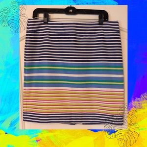 LOFT COLORFUL STRIPED SKIRT LINED